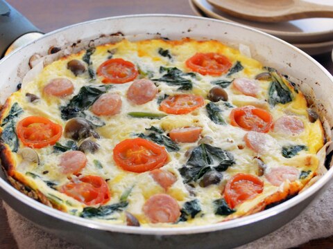 ほうれん草のフライパンキッシュ